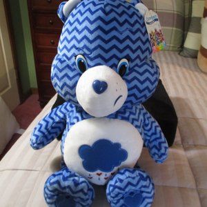 Large Plush Care Bear Grumpy Bear Chevron 14" NWT